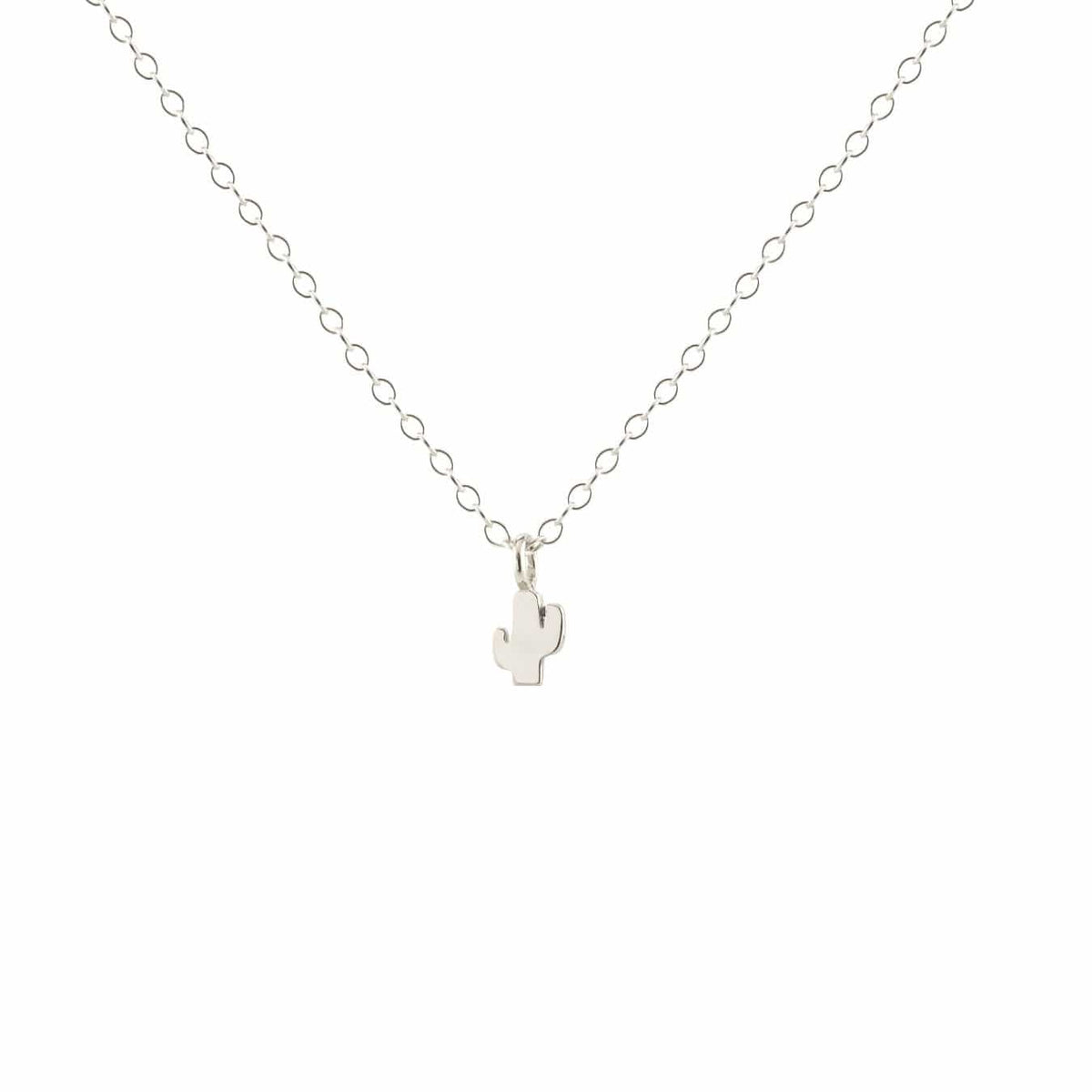 Saguaro Cactus Charm Necklace in sterling silver