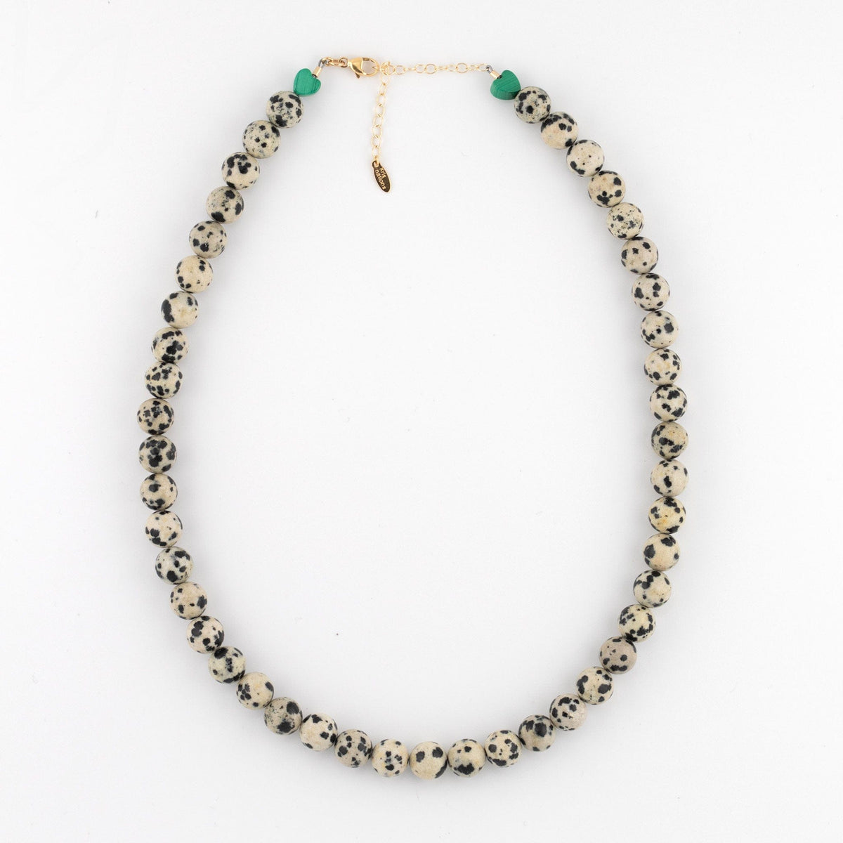 Dalmatian Jasper Gemstone Baller Beaded Necklace