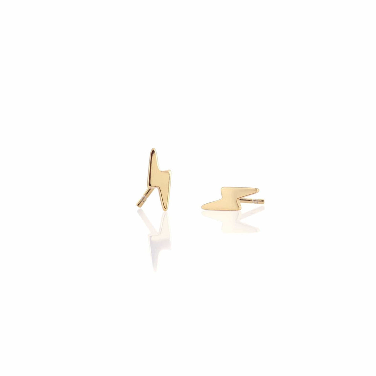 Lightning Bolt Stud Earrings in 18K gold vermeil
