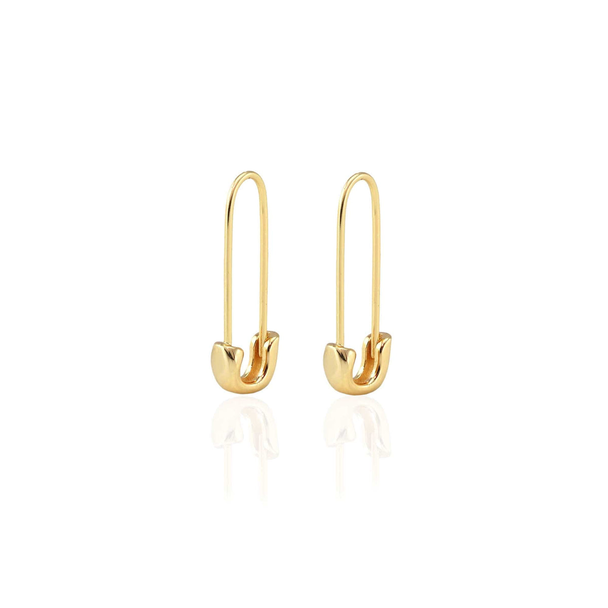 Classic Safety Pin Hoop Earrings in 18K gold vermeil
