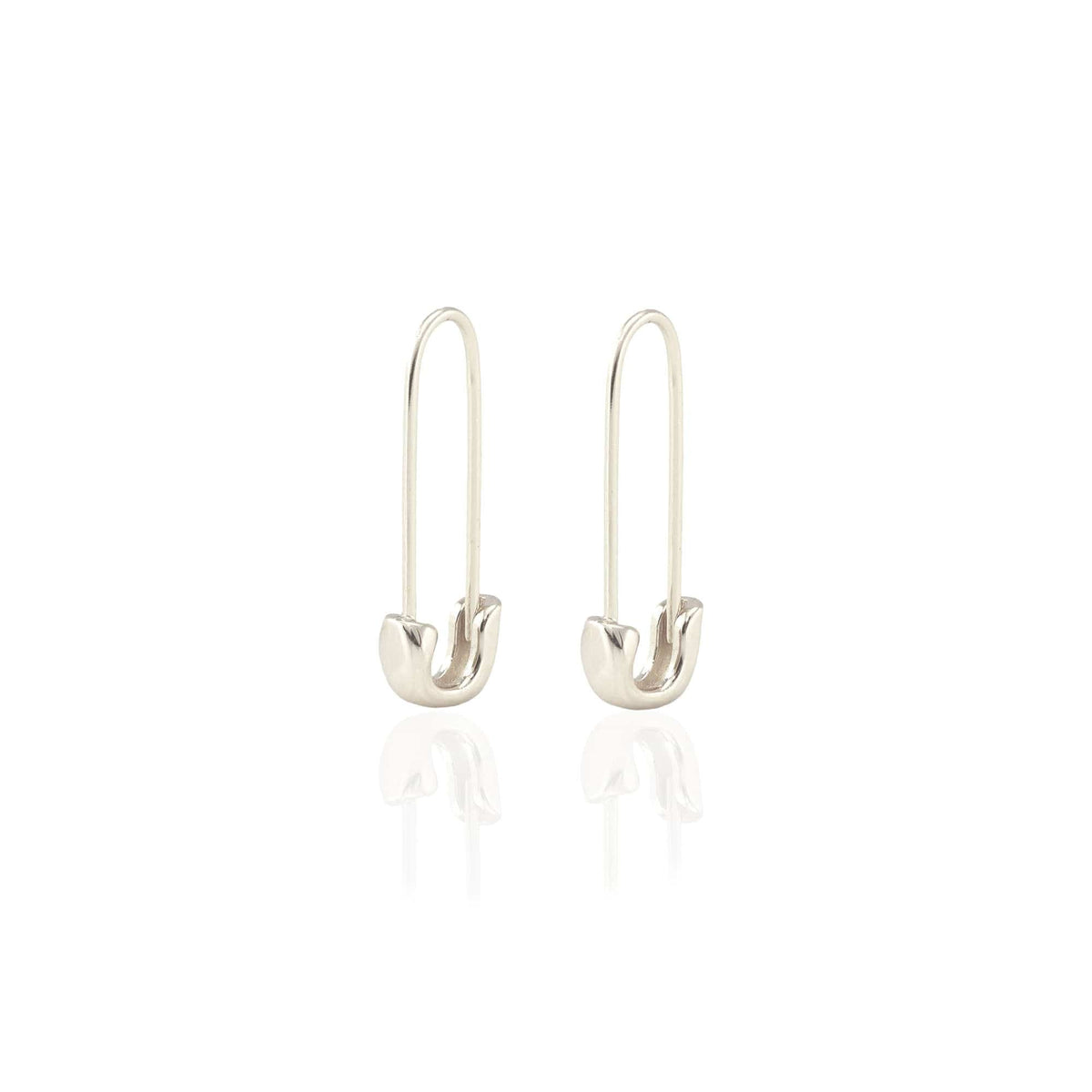 Classic Safety Pin Hoop Earrings in sterling silver