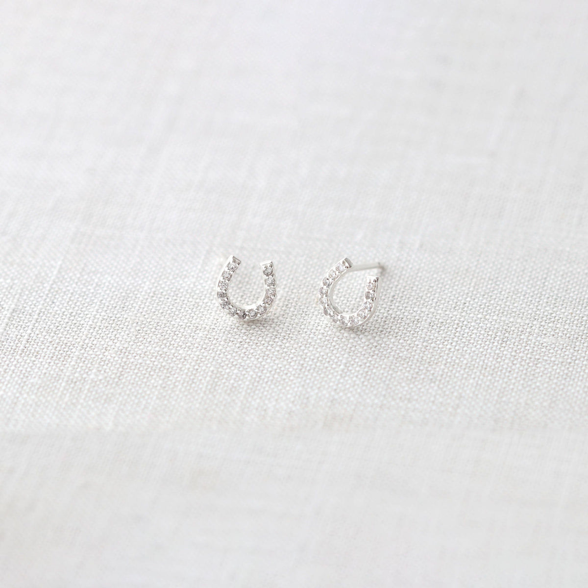 Horseshoe Crystal Stud Earrings