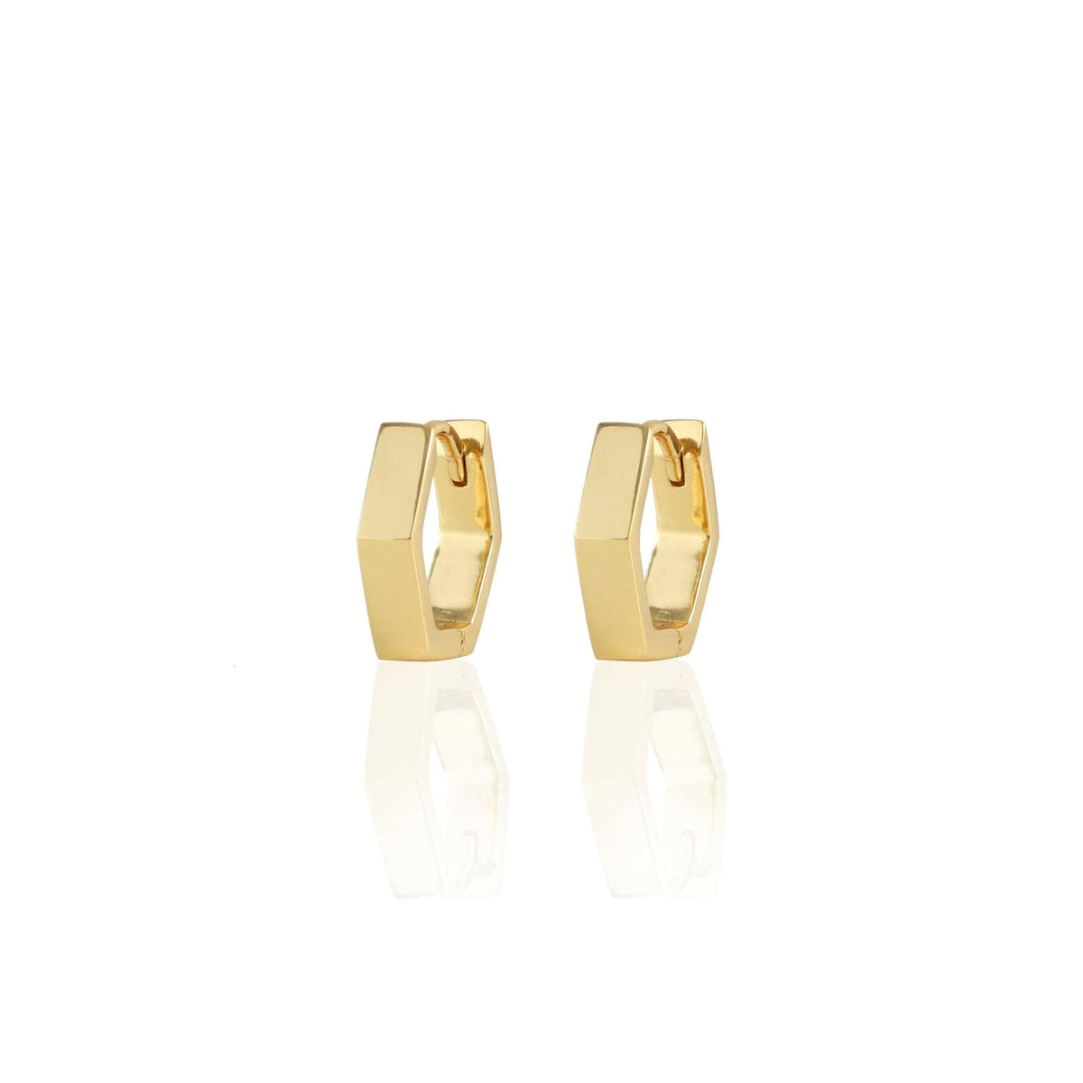 Hexagon Hinged Huggie Hoops