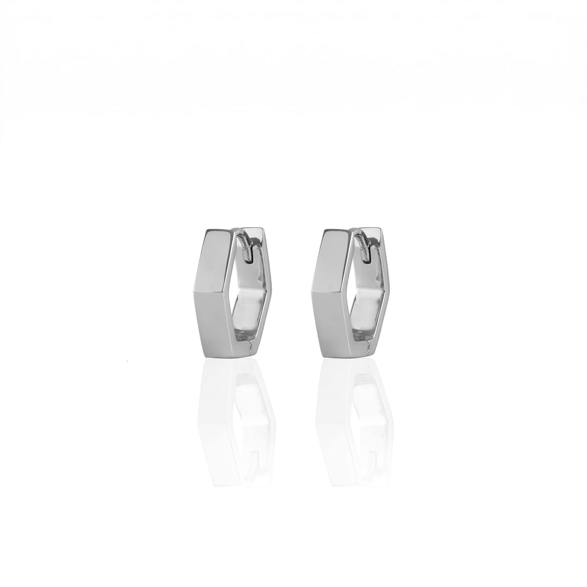 Hexagon Hinged Huggie Hoops