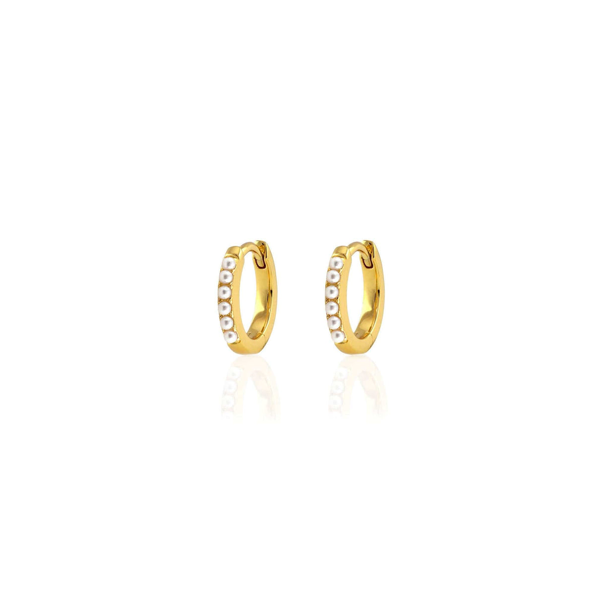 Pearl 12mm Huggie Hoop Earrings