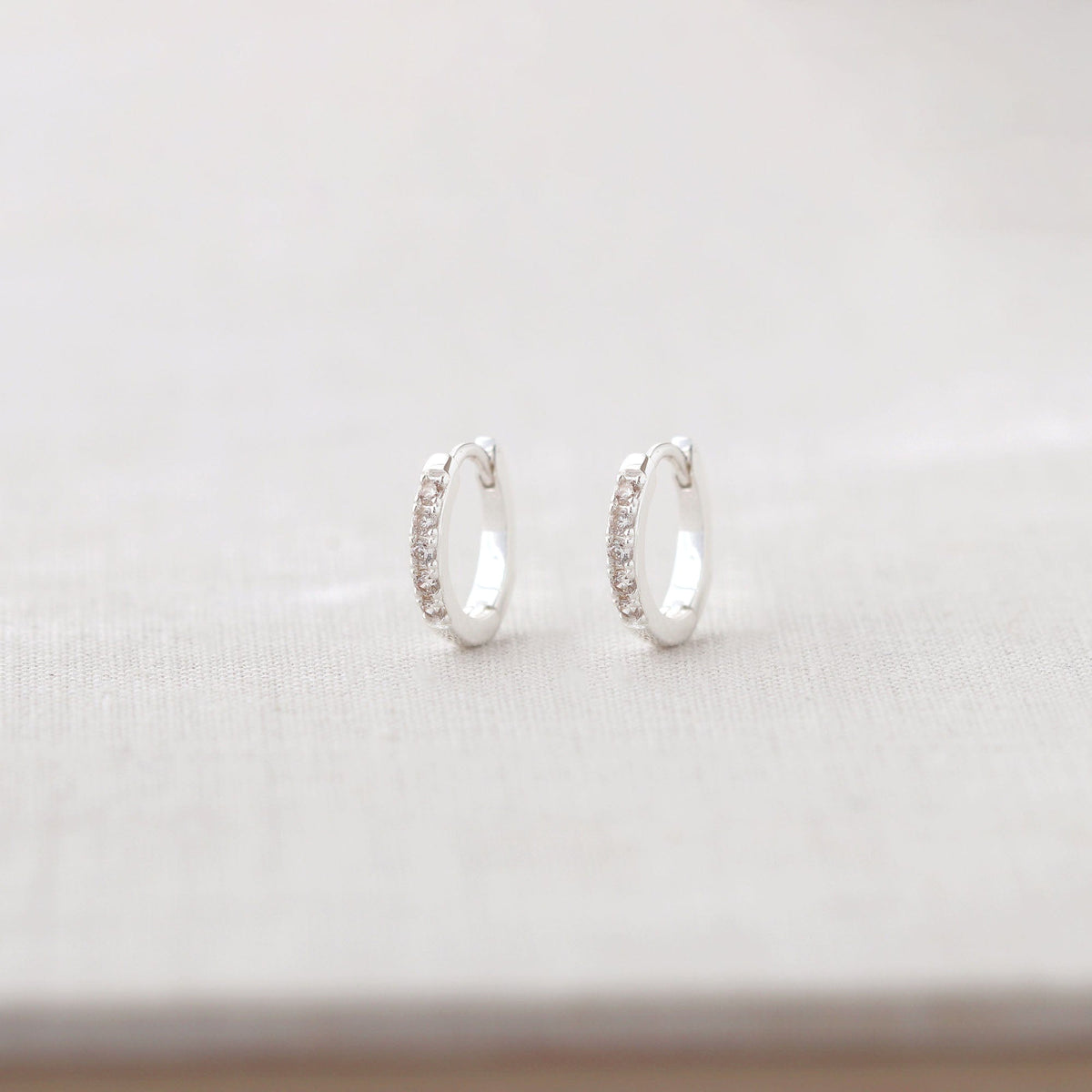 Crystal Huggie Hoop Earrings