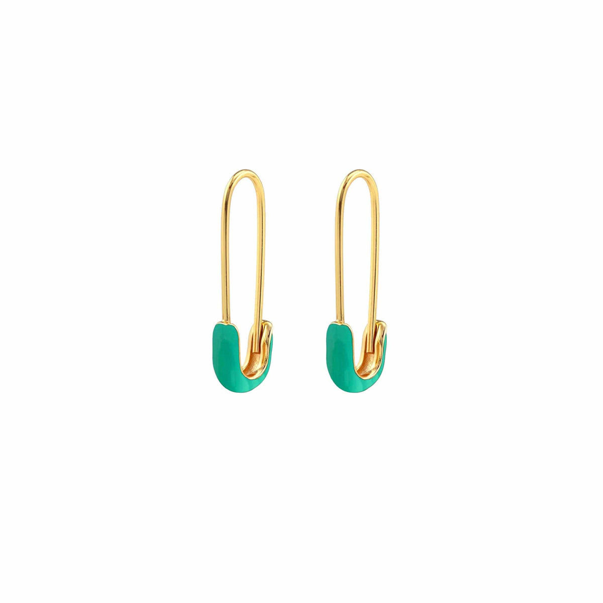 Safety Pin Enamel Earrings