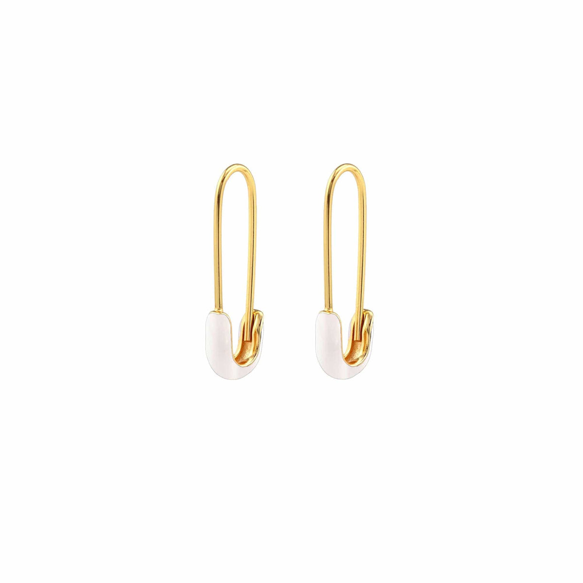 Safety Pin Enamel Earrings
