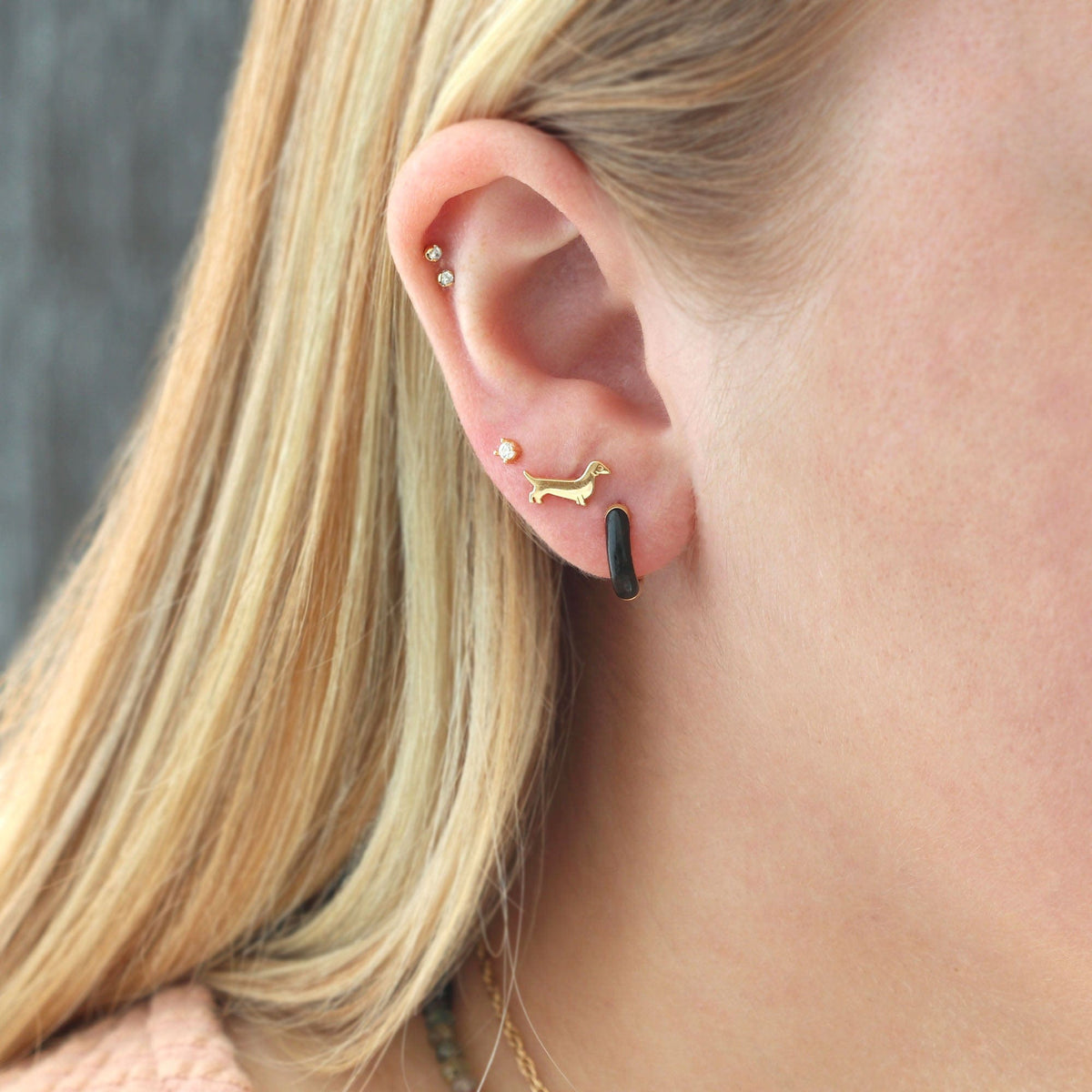 Dachshund (Wiener Dog) Stud Earrings ** Preorder Gold **