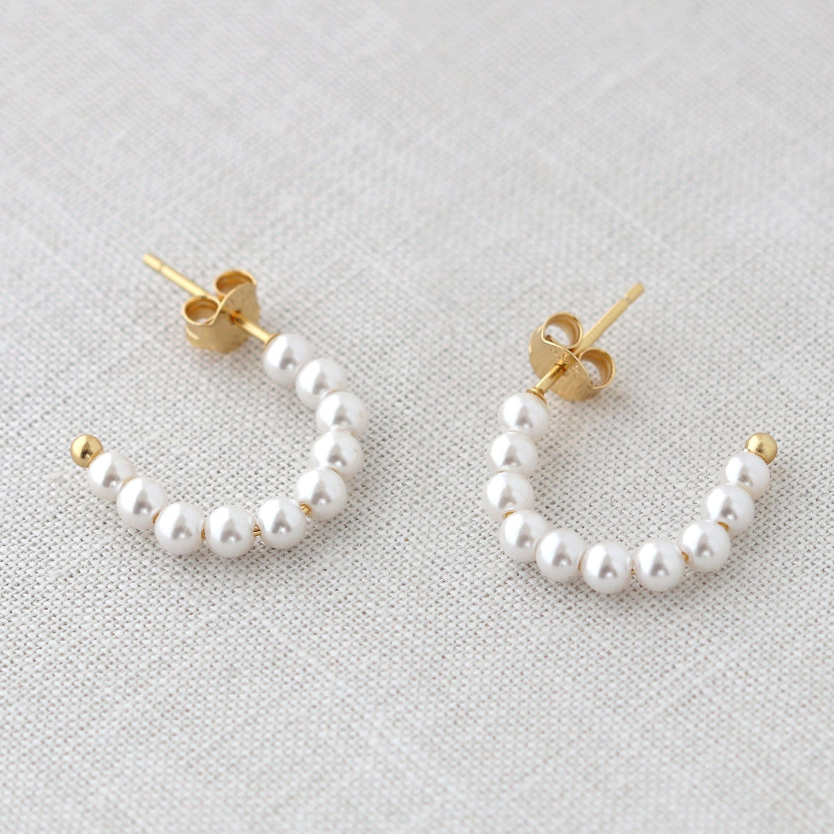 Freshwater Pearl Huggie Post Hoop Earrings