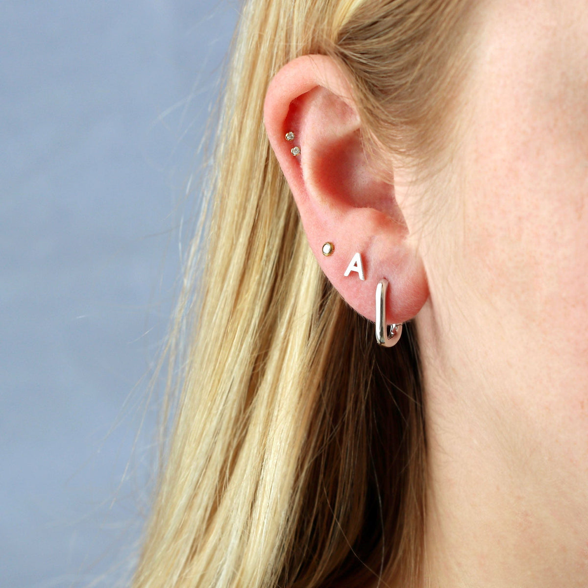 Oval Huggie Hoop Earrings