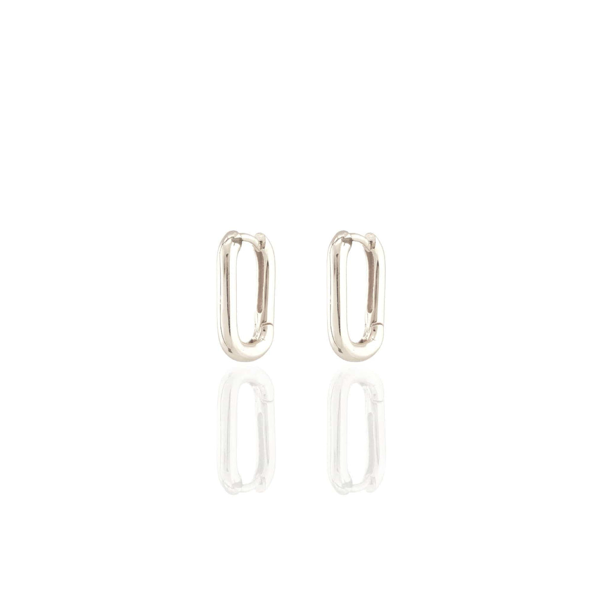 Oval Huggie Hoop Earrings
