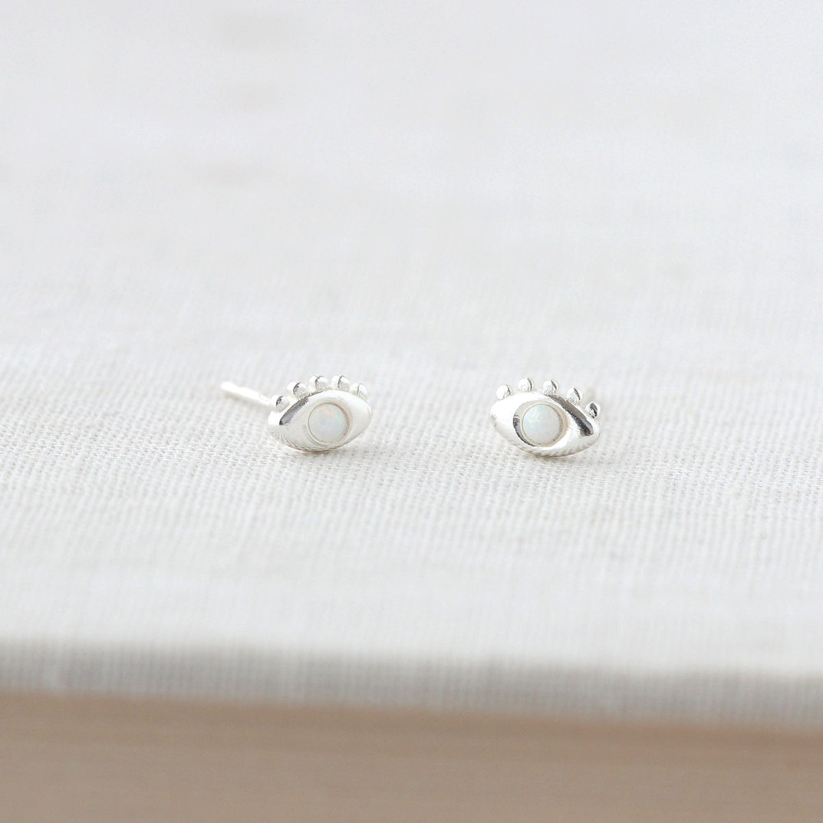 Eye with Opal Stud Earrings