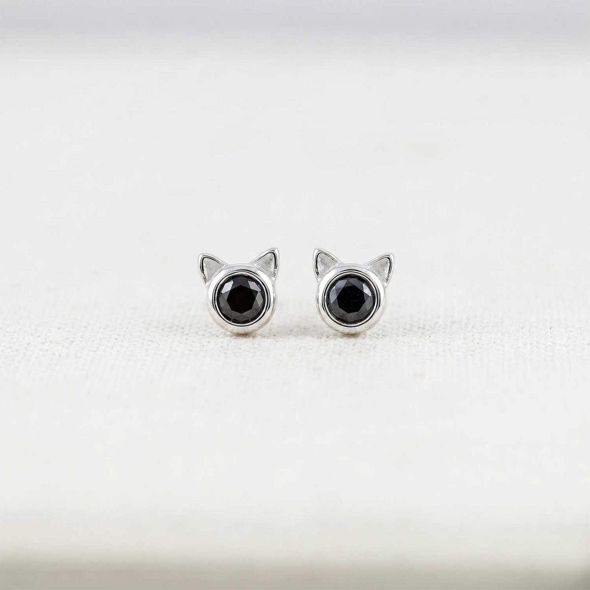 Black Cat Stud Earrings