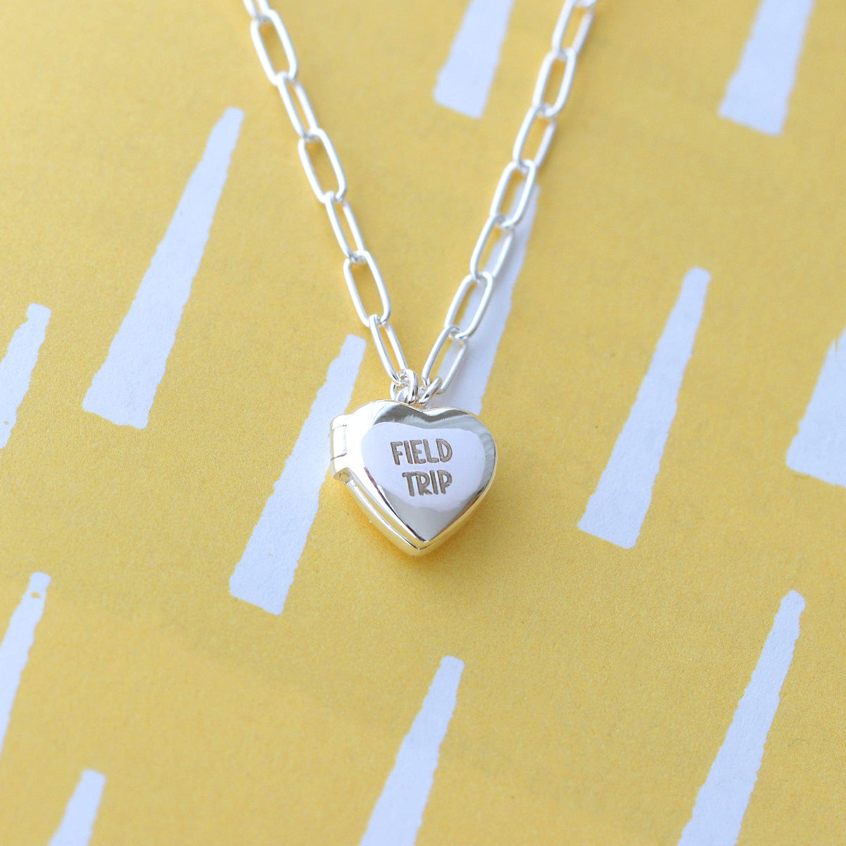 Engraved Heart Locket Necklace
