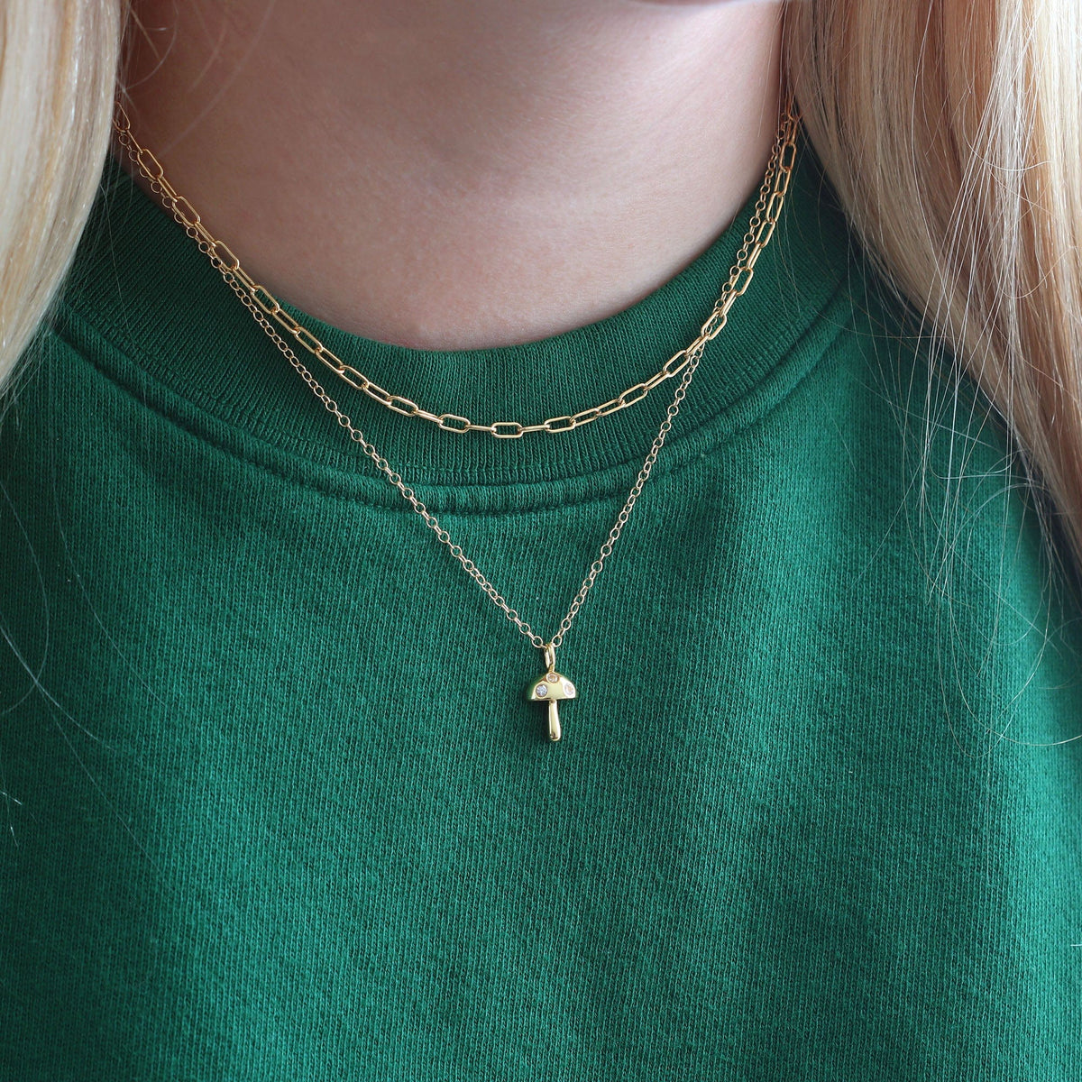 Mushroom Crystal Necklace