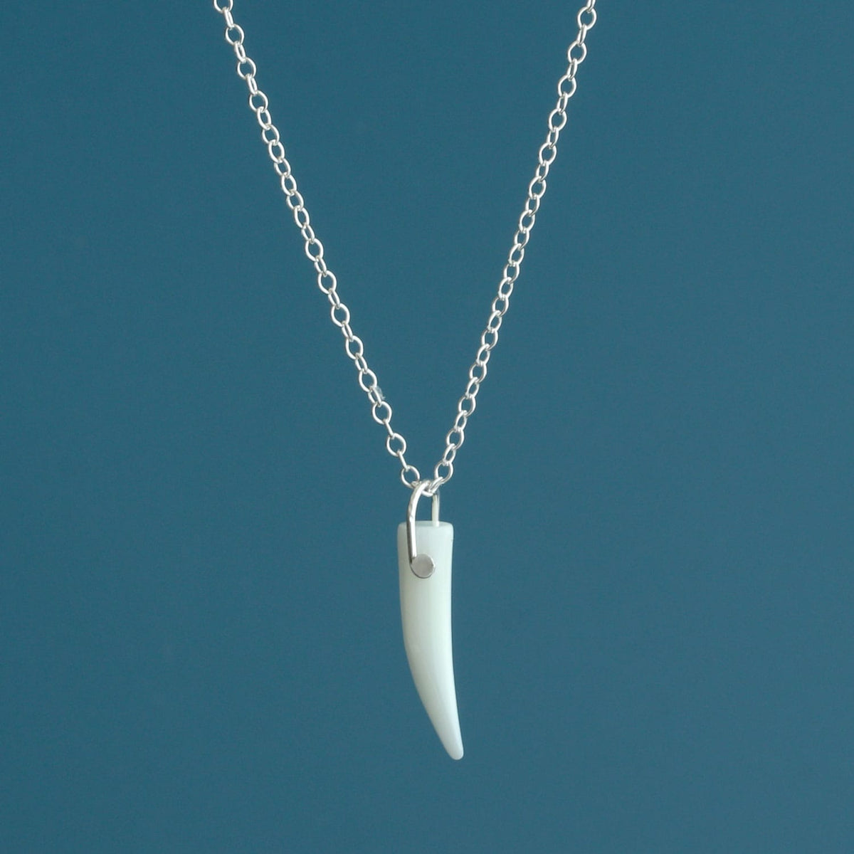 Mother of Pearl Charm Tusk Necklace