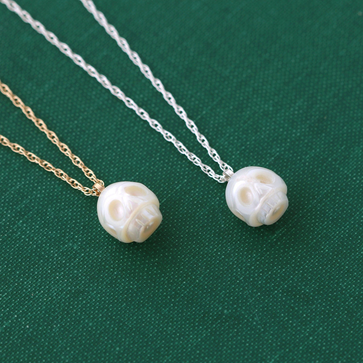 Freshwater Pearl Skull Necklace
