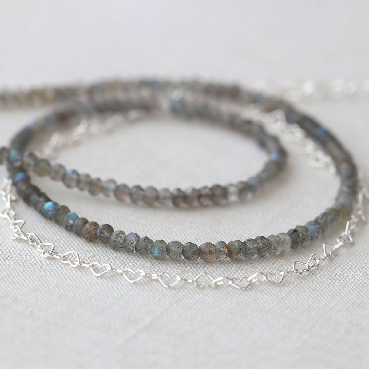Labradorite Faceted Gemstone Beaded Necklace