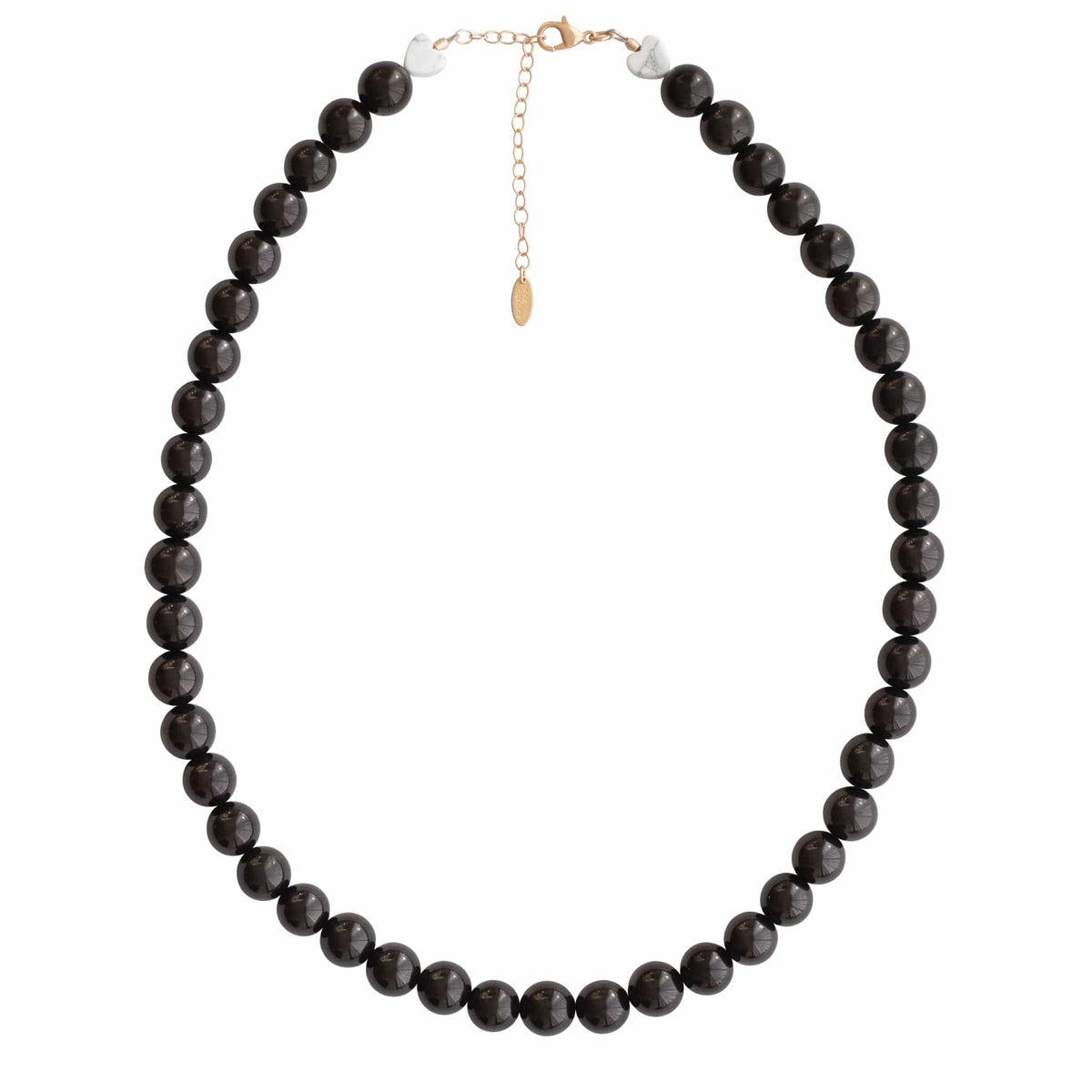 Jet Gemstone Baller Beaded Necklace