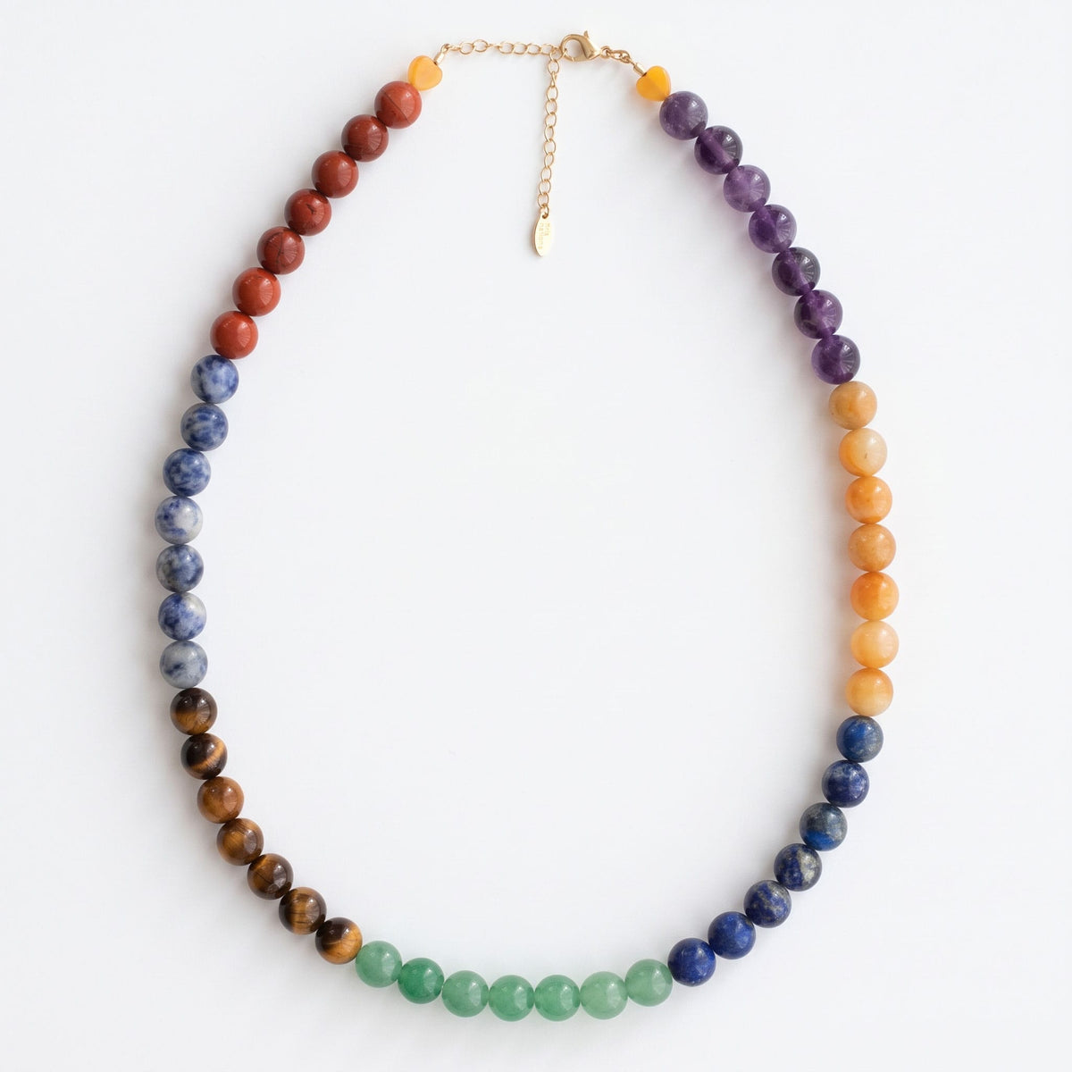 7 Chakra Gemstone Baller Beaded Necklace