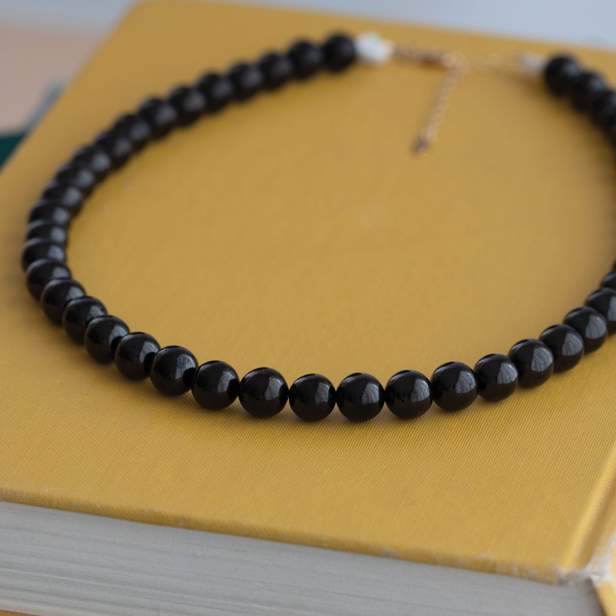 Jet Gemstone Baller Beaded Necklace