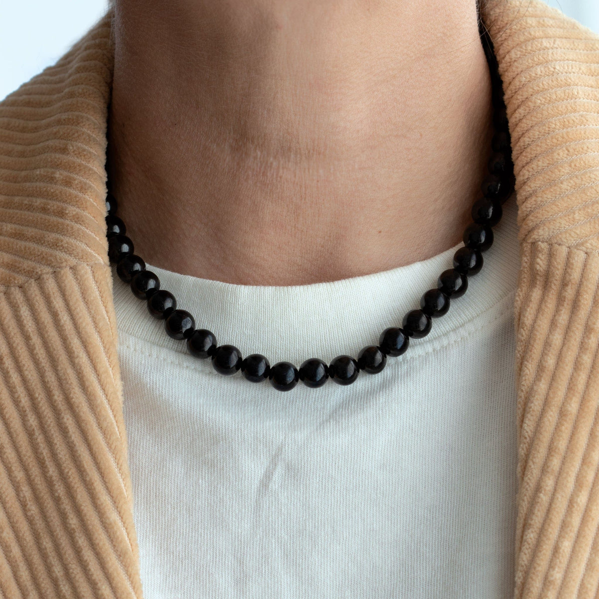 Jet Gemstone Baller Beaded Necklace