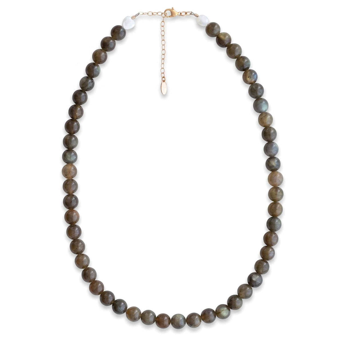 Labradorite Gemstone Baller Beaded Necklace