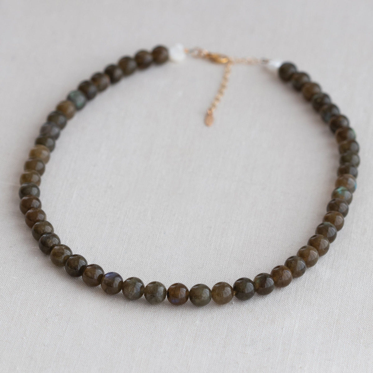 Labradorite Gemstone Baller Beaded Necklace