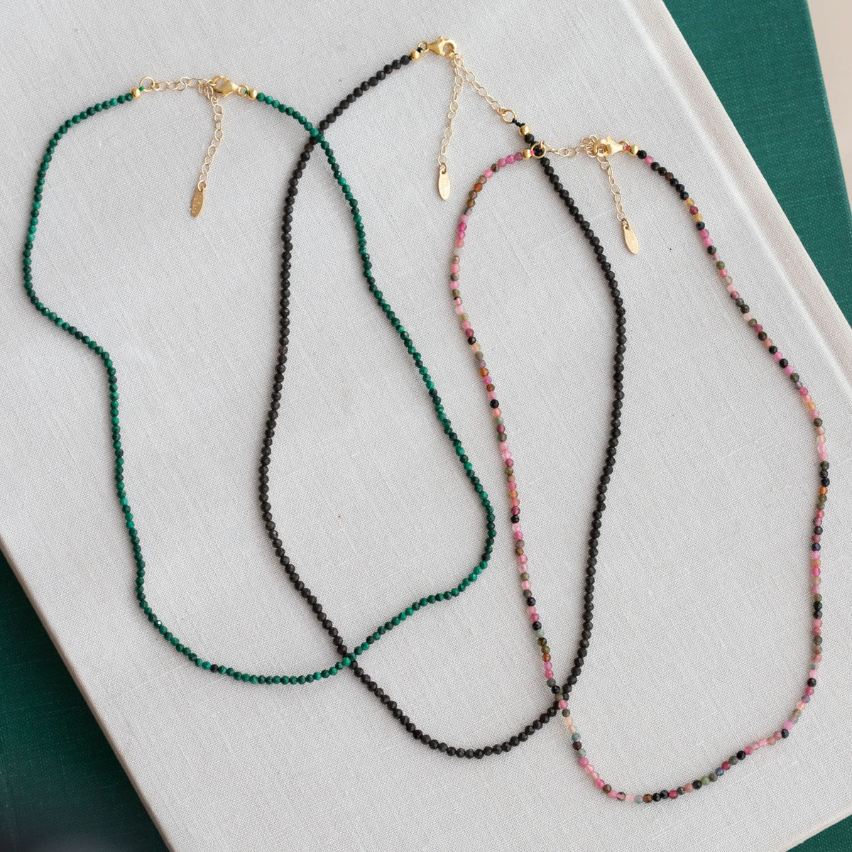 Petite Tourmaline Gemstone Beaded Necklace