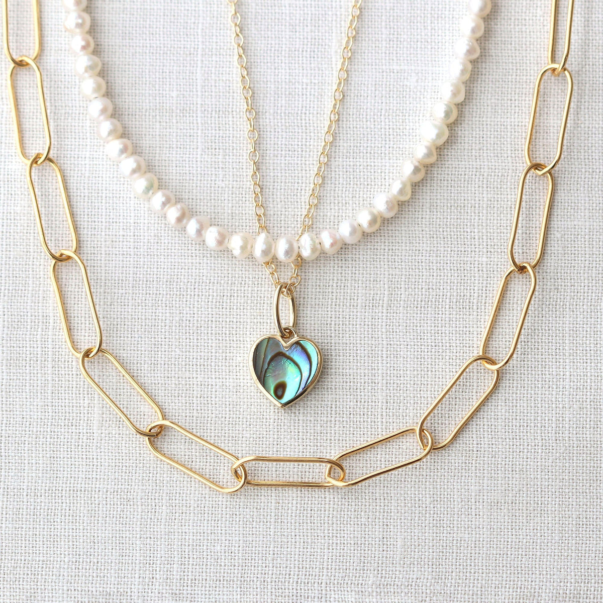 Abalone Heart Charm Necklace