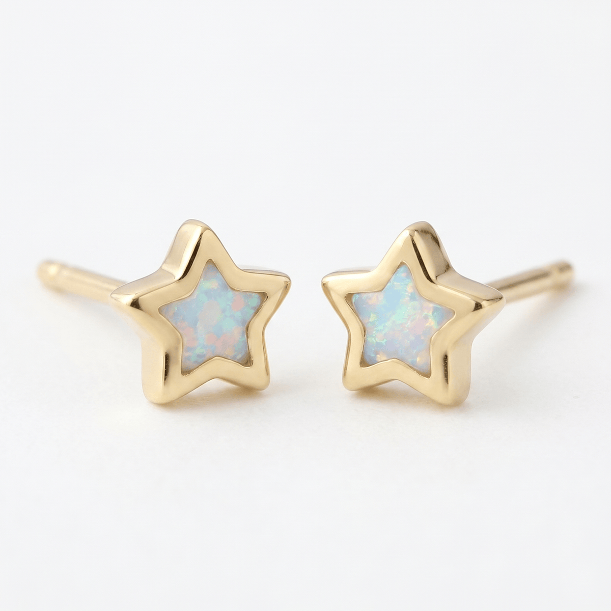 Opal Star Stud Earrings