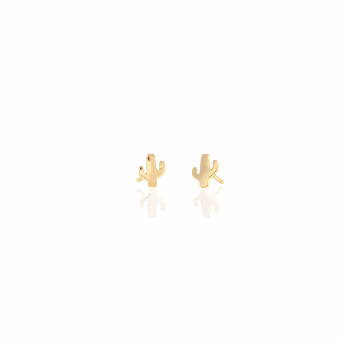 Cactus Stud Earrings in 18K gold vermeil