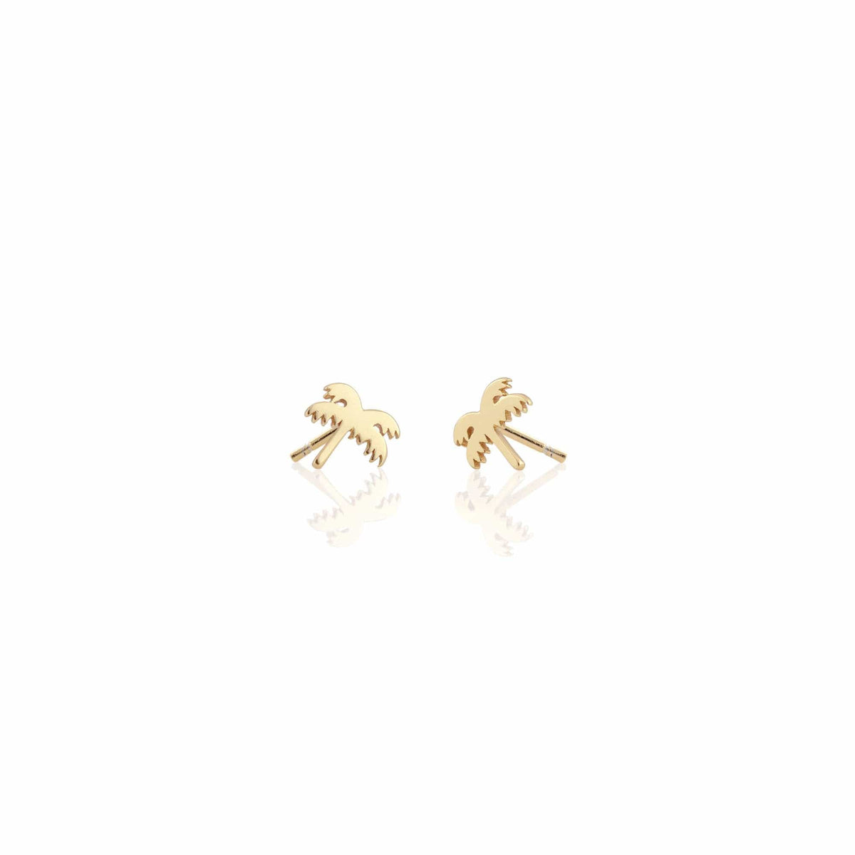 Palm Tree Stud Earrings in 18K gold vermeil