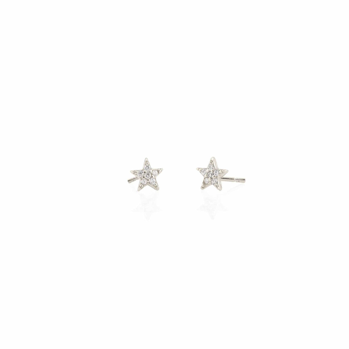 Star Crystal Stud Earrings in sterling silver