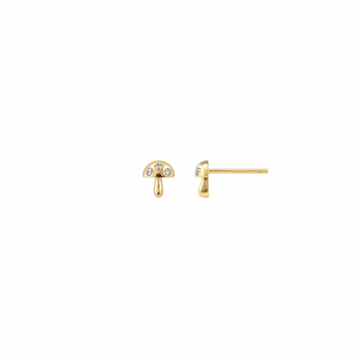 Mushroom Crystal Stud Earrings