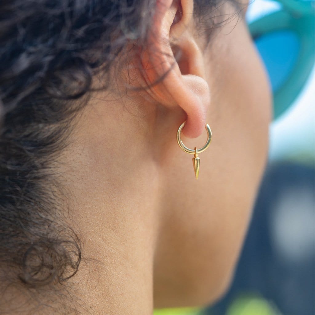 Spike Huggie Hoop Earrings 
