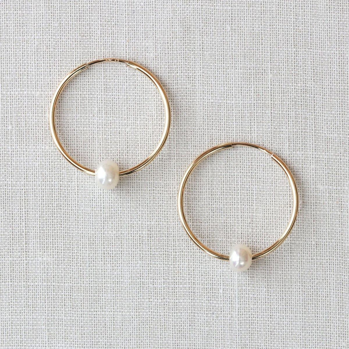Freshwater Pearl Featherweight Hoop Earrings 