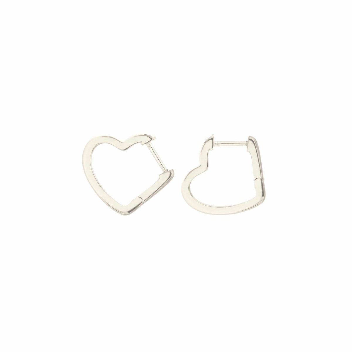 Open Heart Hinged Huggie Hoop Earrings