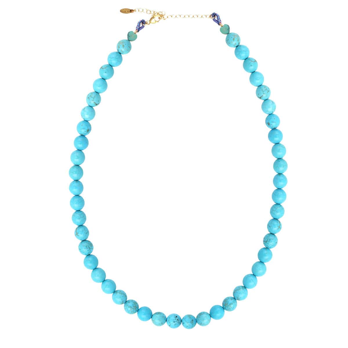Turquoise Gemstone Baller Beaded Necklace