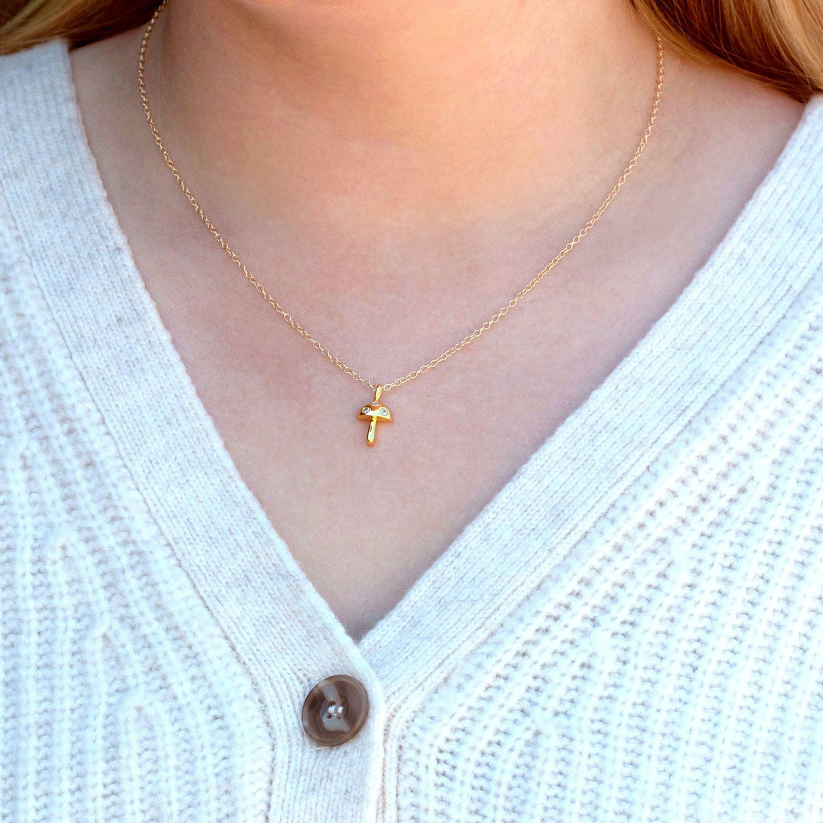 Mushroom Crystal Necklace