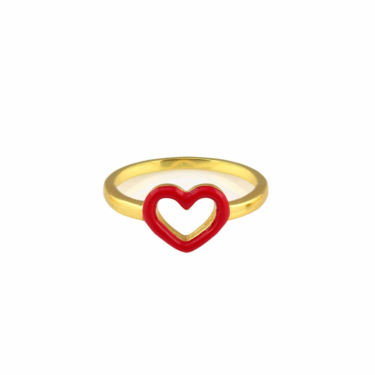 Heart Outline Enamel Ring