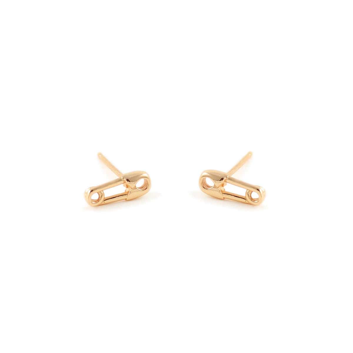 Safety Pin Stud Earrings in 18K gold vermeil