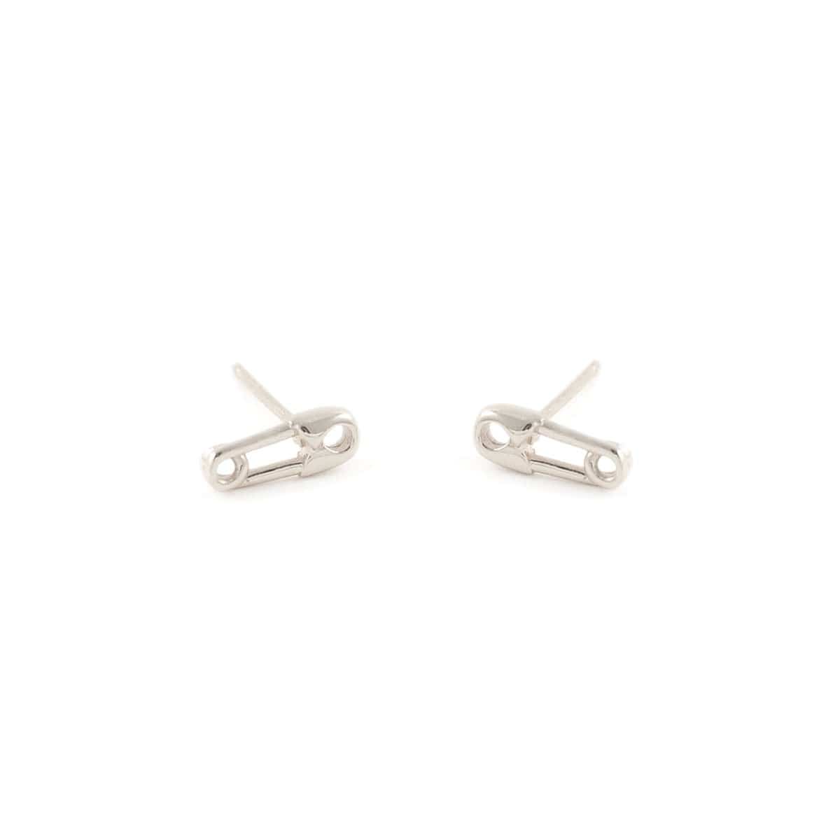 Safety Pin Stud Earrings in sterling silver